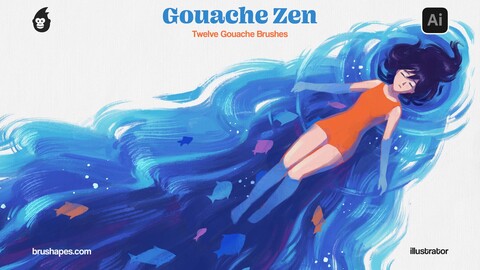 Gouache Zen Illustrator Brushes