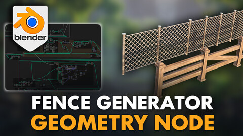 3D Tudor Blender Fence Geometry Node - Effortless Custom Fence Builder