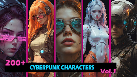 200+ CYBERPUNK CHARACTERS - CHARACTER REFERENCE PACK - Vol.1