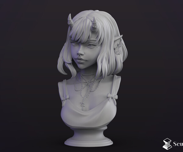 Ambre Pink buy Girl [Bust/Sculpture 3D Printed]