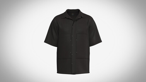 Mens Shirt with textured fabric oversized and pockets