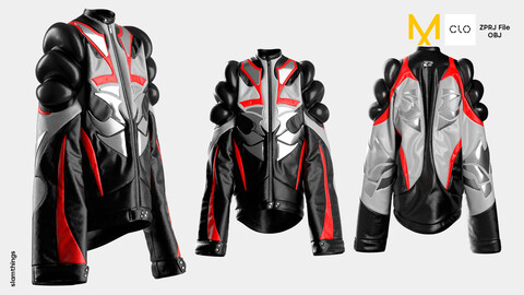 Streetwear Oversize Leather Jacket #059 - Clo 3D / Marvelous Designer + FBX / DIGITAL FASHION / HYPEBEAST / FUTURE FASHION