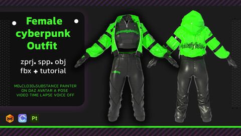 3D Cyberpunk Clothing Set