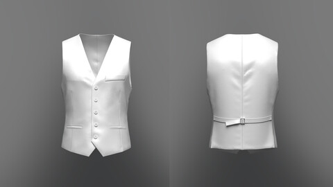 Male Classic Vest 3D Model