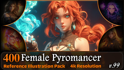 400 Female Pyromancer Reference Pack | 4K | v.99