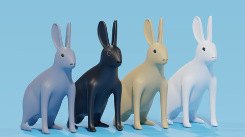 Cartoon Rabbit Tolai Hare 3D model