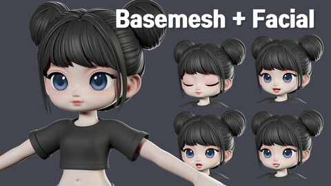 Elia Basemesh wtih Facial Expressions