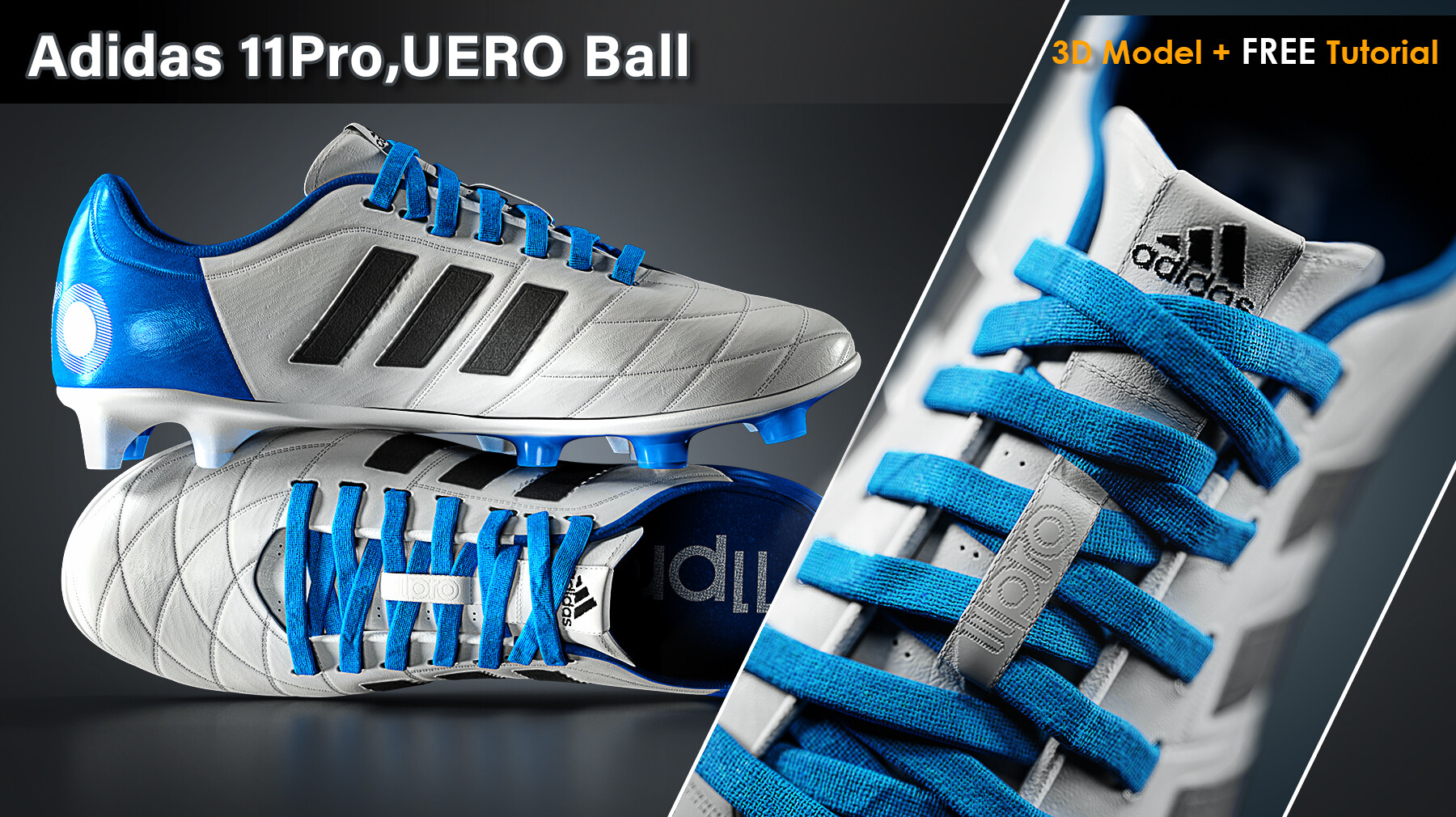 Adidas 11Pro UERO Ball 3D Model FREE Tutorial