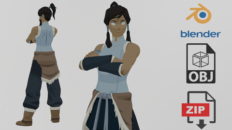 Korra Avatar The Last Airbender Lowpoly Rigged