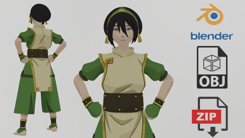 Toph Avatar The Last Airbender Lowpoly Rigged