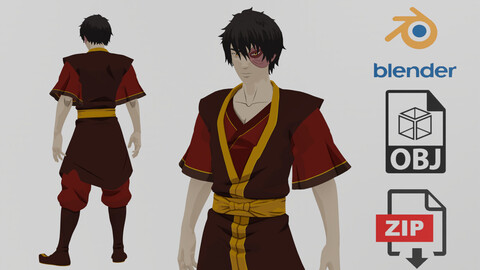 Zuko Avatar The Last Airbender Lowpoly RIgged