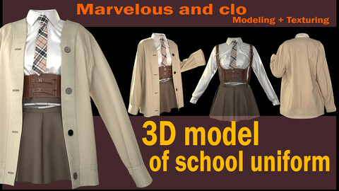 School uniform model   ( Project files: *zprj *OBJ *FBX )+ texture