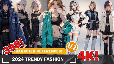 398 2024 Latest Trendy Fashion - Character References and Designs Reference Art V2 4K