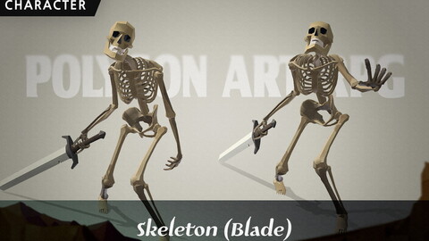 [Polygon Art RPG] Skeleton_blade