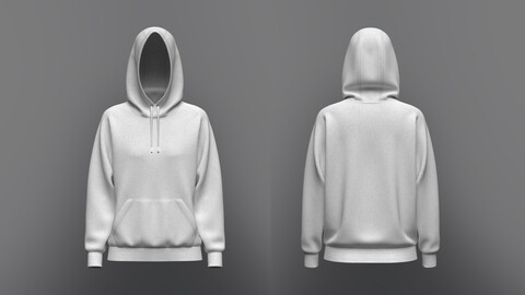 Women Raglan Sleeve Hoodies 3D Model