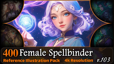 400 Female Spellbinder Reference Pack | 4K | v.103