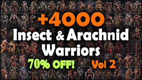 4000 Insect and Arachnid Warriors Reference Pack | MEGA Bundle | 4K | v.2