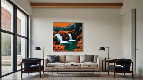 Waterfall orange landscape