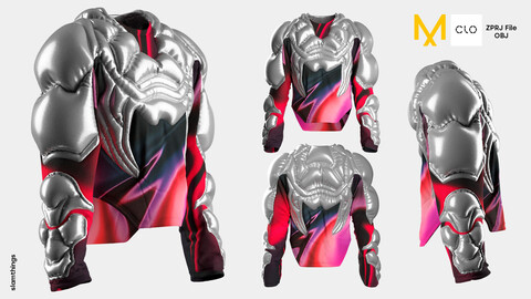 Streetwear Futuristic Sweater #020 - Clo 3D / Marvelous Designer + FBX / DIGITAL FASHION / HYPEBEAST / FUTURE FASHION / SCI-FI