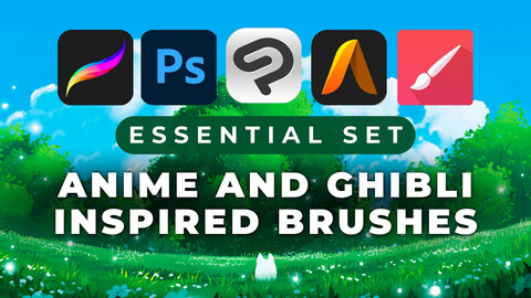 Anime and Ghibli Inspired Essential Brushes For Most Popular Drawing Apps + Tutorial + Palette and More