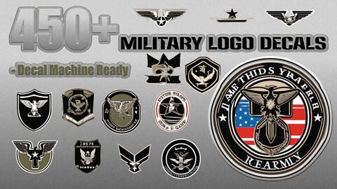 450+ Military Decals -Decal Machine Ready/Use in Substance Painter/Photoshop