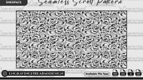 Seamless Scroll Pattern Svg,lasercut,laserengraving,fiberlaser,engravingfiles,laserpattern,engravingdesign,engravingpattern,metalart