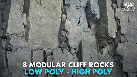 8 Modular Cliff Rocks - 240801