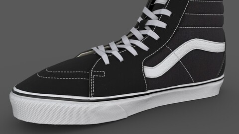 VANS182 Sk8 Hi Black Low-poly