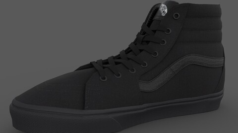 VANS182 Sk8 Hi Black Black Low-poly