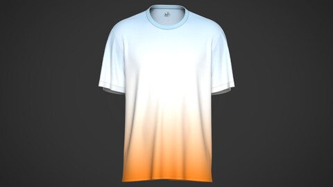 Mens Basic T-shirt Ombre Effect