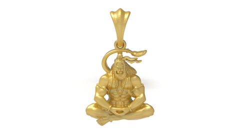 Hanumanji Pendant 3Dprint file-1