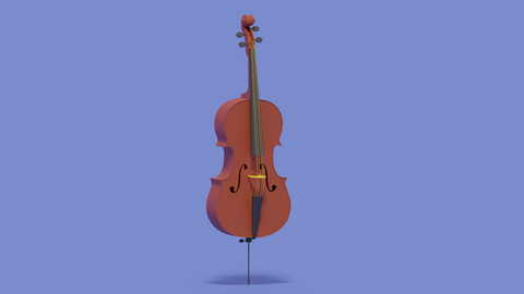 Cartoon Classic Cello Instrument 3D model