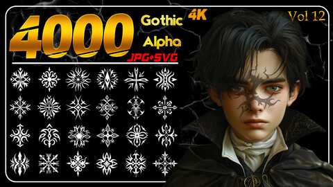 +4000 Gothic Pattern and Alpha | Mega Bundle | High Quality