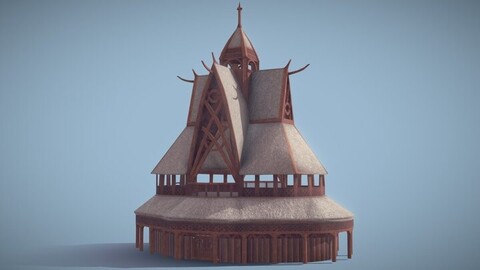 Norse Viking Stave Church-Building