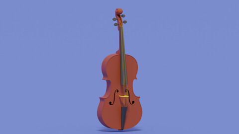 Cartoon Classic Violin Instrument 3D model