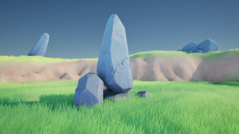 Stylized Stone 02 PBR Game ready Low-poly 3D model