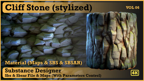 cliff rock (stylized) - VOL 06 - SBS & SBsar & Maps