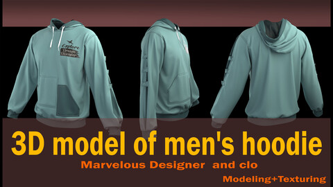 Men's hoodie model (Project files: *zprj *OBJ *FBX  )+ texture