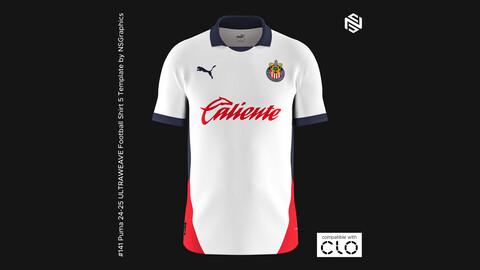 Puma 24-25 ULTRAWEAVE Football Shirt 5 Template for CLO 3D & Marvelous Designer