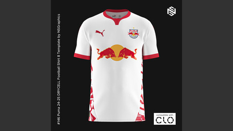 Puma 24-25 DRYCELL Football Shirt 8 Template for CLO 3D & Marvelous Designer