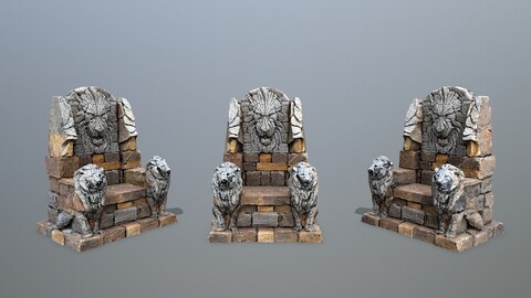 Lion Stone Throne