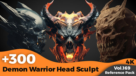 +300 Demon Warrior Head Sculpt Reference(4k)