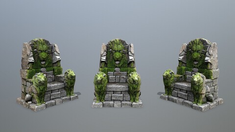 Lion Stone Throne