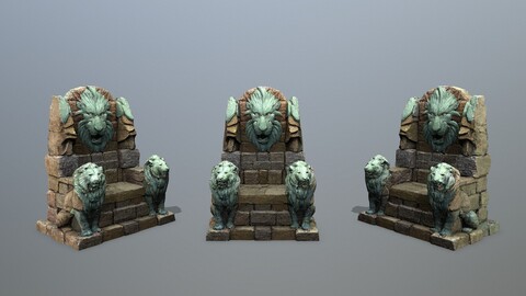 Lion Stone Throne