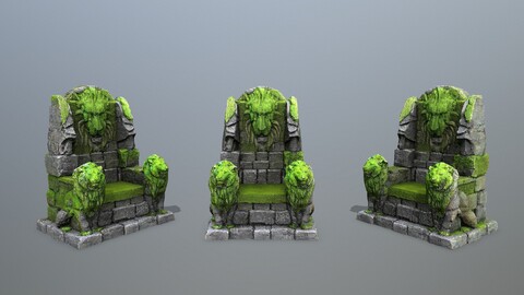 Lion Stone Throne