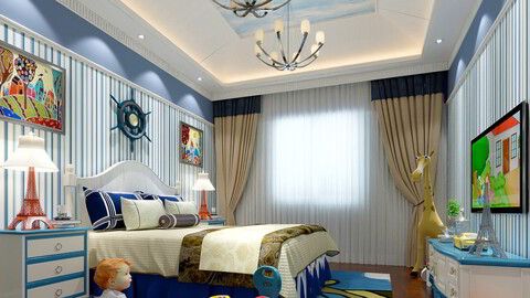 European style children's room 3D Model