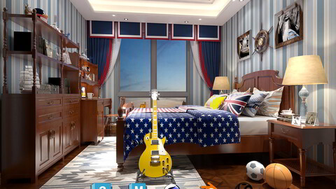 American style children's room 3D Models