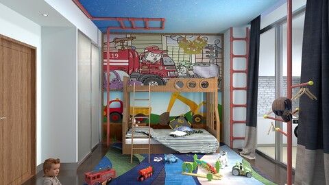 Modern Children's Room Kids room - Bed Room