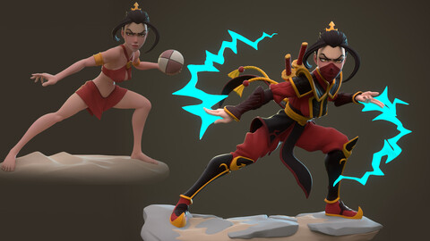 Azula, 3D Print STL, Render Images/Videos, Marmoset Viewer Files