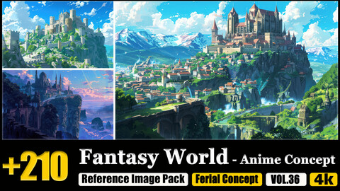 210 Fantasy World - Anime Concept Reference Image Pack v.36 |4K|